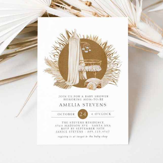 Invitación a Baby Shower de Boho Florals (Subido por el creador)
