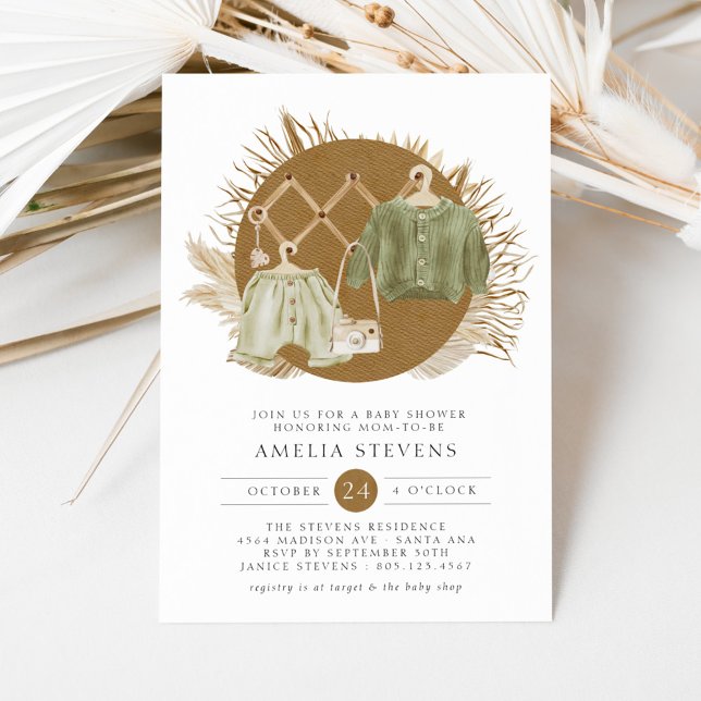 Invitación a Baby Shower de Boho Florals (Subido por el creador)