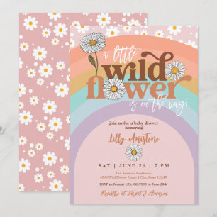 Invitación a Baby Shower de Boho Groovy Wildflower