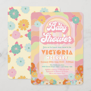 Invitación a Baby Shower de Boho Hippie Rainbow Fl