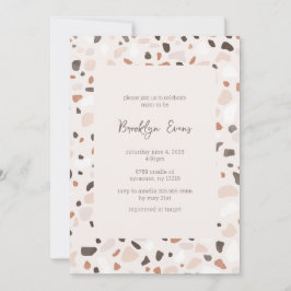 Invitación a Baby Shower de Boho Moda Terrazzo