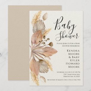 Invitación a Baby Shower de Boho Pompas Grass