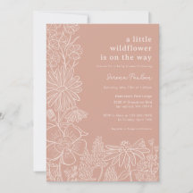Invitación a Baby Shower de Boho Rubor Pink Wildfl