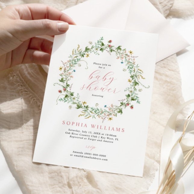 Invitación a Baby Shower de Boho Rustic Wildflower (Subido por el creador)