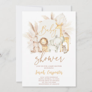 Invitación a Baby Shower de Boho Safari