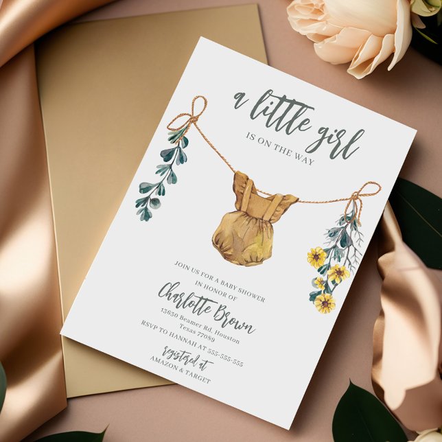 Invitación a Baby Shower de Boho & Sage Chica (Subido por el creador)