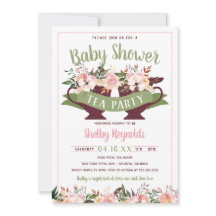 Invitación a Baby Shower de Boho Tea Fiesta