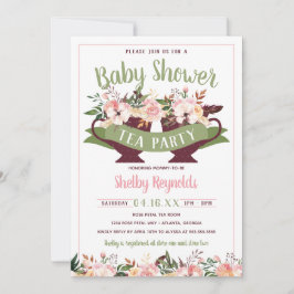 Invitación a Baby Shower de Boho Tea Fiesta