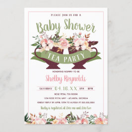 Invitación a Baby Shower de Boho Tea Fiesta