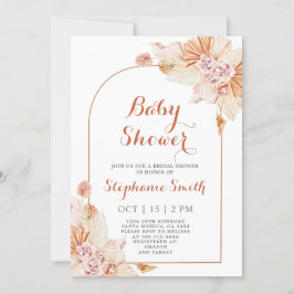 Invitación a Baby Shower de Boho Terracotta