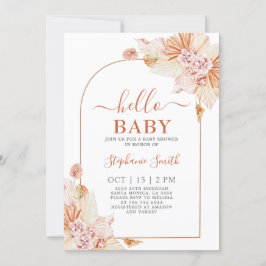 Invitación a Baby Shower de Boho Terracotta