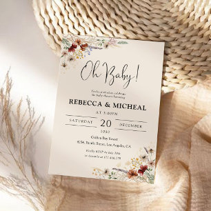 Invitación a Baby Shower de Boho Tiny Wildflower