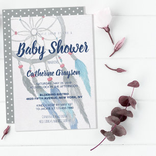 Invitación a Baby Shower de Boho Tribal Dreamcatch