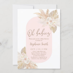 Invitación a Baby Shower de Boho Twin Chicas