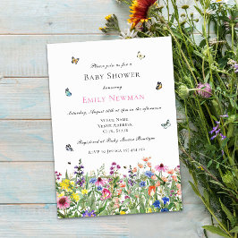 Invitación a Baby Shower de Boho Watercolor Wildfl