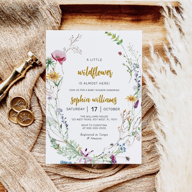 Invitación a Baby Shower de Boho Wildflower (Subido por el creador)