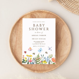 Invitación a Baby Shower de Boho Wildflower Bee