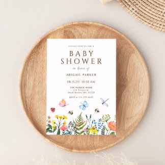 Invitación a Baby Shower de Boho Wildflower Bee