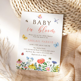 Invitación a Baby Shower de Boho Wildflowers Bee
