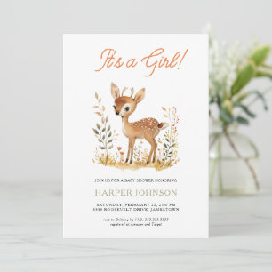 Invitación a Baby Shower de Boho Woodland Animal