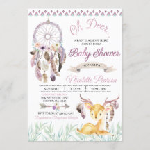 Invitación a Baby Shower de Boho Woodland Purple