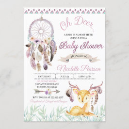 Invitación a Baby Shower de Boho Woodland Purple