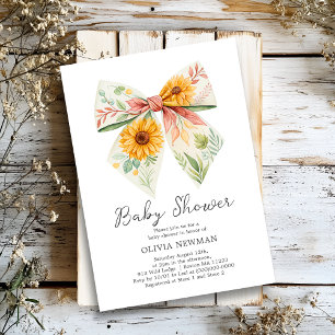 Invitación a Baby Shower de Boho Yellow Sunflower