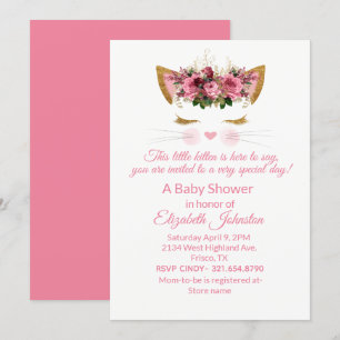 Invitación a Baby Shower de Bonito Kitty