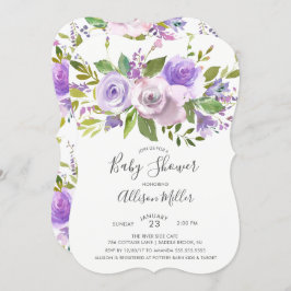 Invitación a Baby Shower de bonito Lavender Floral
