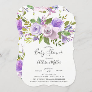 Invitación a Baby Shower de bonito Lavender Floral