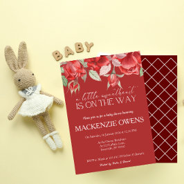 Invitación a Baby Shower de bonito Red Rose Floral