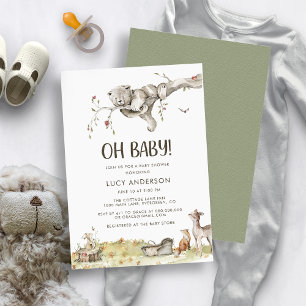 Invitación a Baby Shower de bosque