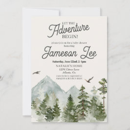 Invitación a baby shower de bosque forestal