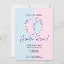 Invitación a Baby Shower de Bows Gender Reveal Fie