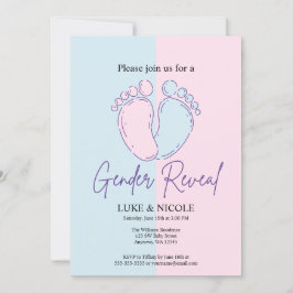 Invitación a Baby Shower de Bows Gender Reveal Fie