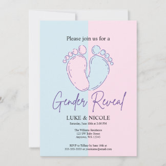 Invitación a Baby Shower de Bows Gender Reveal Fie