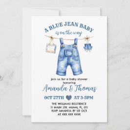 Invitación a Baby Shower de Boy Blue Jean