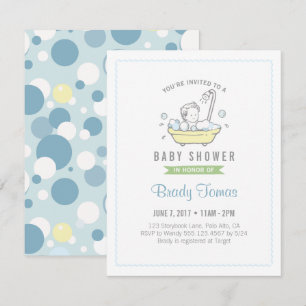 Invitación a Baby Shower de Boy Bubble Bath