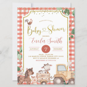 Invitación a Baby Shower de Boy Farm