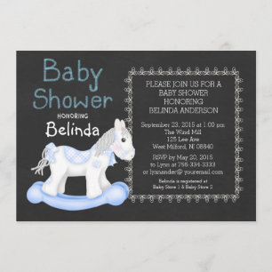 Invitación a Baby Shower de Boy Rocking Horse
