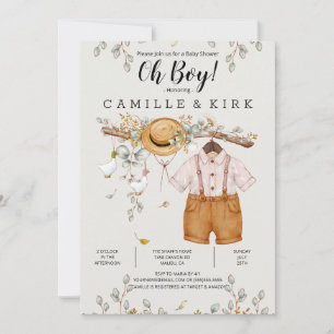Invitación a Baby Shower de Boy Rustic Farm Countr