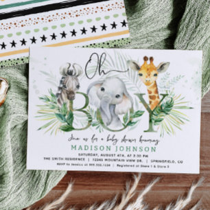 Invitación a Baby Shower de Boy Safari
