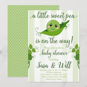 Invitación a Baby Shower de Boy Sweet Pea Pod