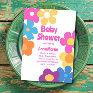 Invitación a Baby Shower de Bright Daisies