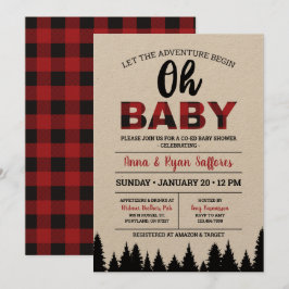 Invitación a Baby Shower de Buffalo Plaid - Oh Bab