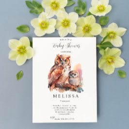 Invitación a Baby Shower de Búho Cute