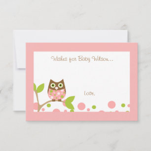 Invitación a Baby Shower de búho rosado