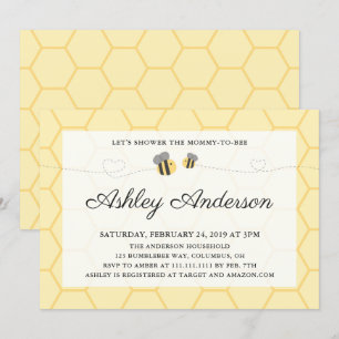 Invitación a Baby Shower de Bumblebee Honeycomb