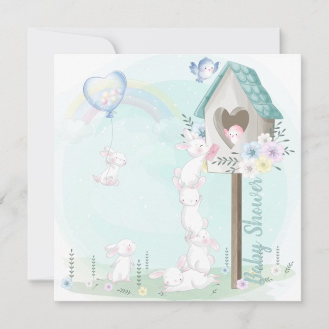 Invitación a Baby Shower de Bunny (Anverso)