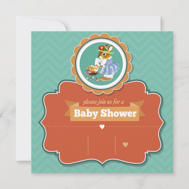 Invitación a Baby Shower de Bunny (Anverso)